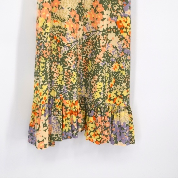Rails Adalyn Ruffle Midi Dress Floral Yellow Green Tiered Women's S - Picture 5 of 11